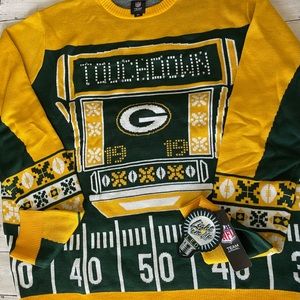 NWT Green Bay Packers Ugly Christmas Sweater - Light Up w/LEDs